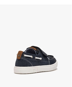 chaussures bateau garcon bi-matieres a scratch bleu chaussures bassesA518101_4