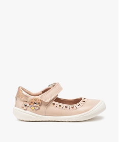 ballerines fille babies a scratch avec fleurs irisees roseA522101_1