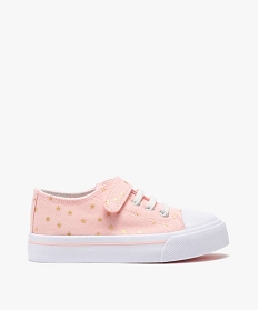 baskets fille en toile a lacets elastiques - les supaires rose tennis en toileA523501_1