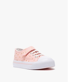 tennis fille en toile a lacets elastiques - les supaires rose tennis en toileA523501_2