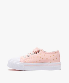 baskets fille en toile a lacets elastiques - les supaires rose tennis en toileA523501_3