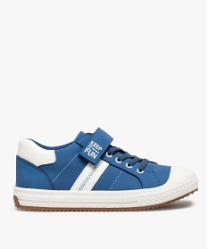 tennis garcon unies a bout renforce fermeture scratch bleu chaussures bassesA523901_1