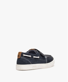 chaussures bateau garcon unies bi-matieres a scratch bleu chaussures bassesA525901_4