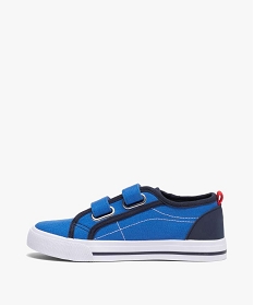 tennis garcon en toile bicolores fermeture scratch bleuA527101_3