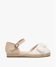 GEMO Ballerines fille en toile et semelle ornée de corde Blanc