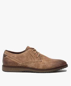 derbies homme unis en suedine avec effet vieilli beige chaussures de villeA533701_1