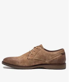 derbies homme unis en suedine avec effet vieilli beige chaussures de villeA533701_3