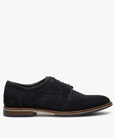 derbies homme unis a lacets dessus en cuir retourne bleu chaussures de villeA533901_1