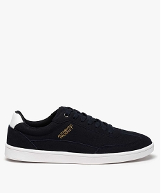 GEMO Baskets homme suédées à lacets style skateshoes bleu chine