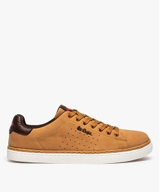 GEMO Baskets homme tige basse unie à lacets – Lee Cooper Smart Dessus suédé Orange