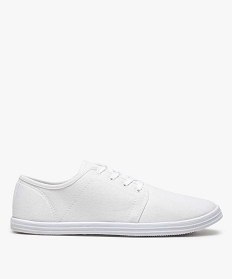 chaussures basses homme style tennis en toile unies a lacets blanc baskets et tennisA538501_1