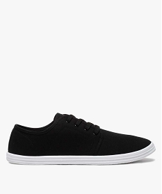 chaussures basses homme style tennis en toile unies a lacets noir baskets et tennisA538601_1