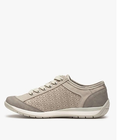 tennis femme confort a lacets et tige perforee gris baskets et tennisA542901_3