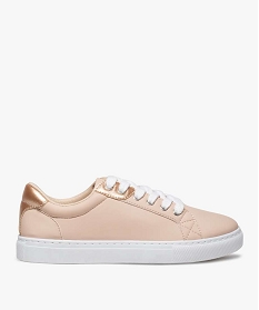 tennis femme unies a lacets details metallises beige baskets et tennisA543501_1