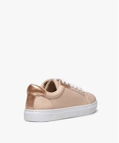 tennis femme unies a lacets details metallises beige baskets et tennisA543501_4