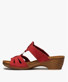 mules femme confort compensees a brides unies ajourees rouge mules et sabotsA547501_3