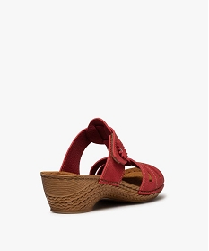 mules femme confort compensees a brides unies ajourees rouge mules et sabotsA547501_4