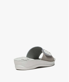 mules femme confort avec bandeau a scratch ajustable et a motifs blanc standard mules et sabotsA548201_4
