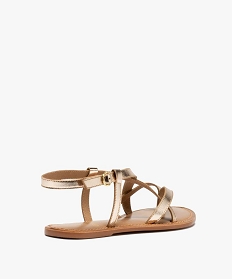 sandales plates avec fines brides en cuir femme gold sandales plates et nu-piedsA549401_4