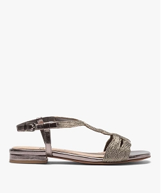 GEMO Sandales femme à talon plat et dessus en corde gris standard