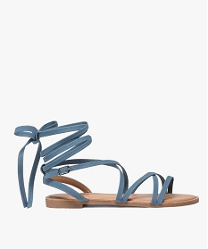 GEMO Sandales femme à fines brides lacées cheville bleu standard