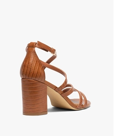 sandales femme a talon et fines brides imitation serpent orange sandales a talonA567601_4