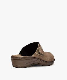 sabots confort femme dessus ajustable orne de strass brun mules et sabotsA570201_4