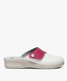 GEMO Sabots confort femme dessus bicolore ajustable à scratch rose chine