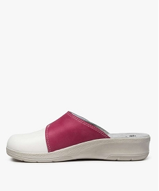 sabots confort femme dessus bicolore ajustable a scratch rose chine mules et sabotsA570401_3