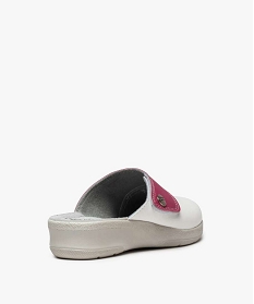 sabots confort femme dessus bicolore ajustable a scratch rose chine mules et sabotsA570401_4