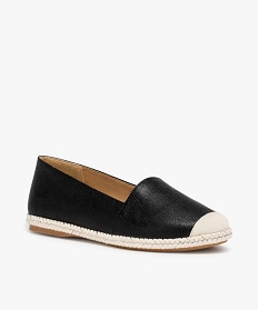 ballerines femme style espadrilles en toile brillante noir ballerinesA571001_2