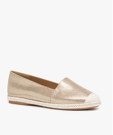 ballerines femme style espadrilles en toile brillante jauneA571101_2