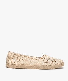 GEMO Ballerines femme style espadrilles dessus macramé beige standard