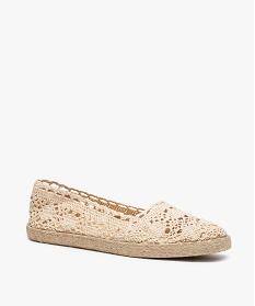 ballerines femme style espadrilles dessus macrame beige ballerinesA571301_2