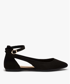 GEMO Ballerines femme à talon plat unies avec bride cheville noir standard