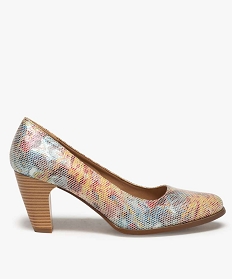 GEMO Escarpins femme à dessus imprimé imitation serpent blanc standard