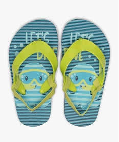 GEMO Tongs garçon à semelle imprimée et bride élastique vert standard