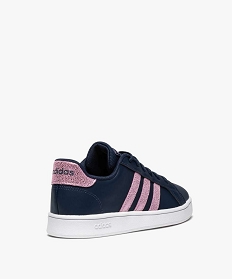 baskets femme bicolores a lacets adidas grand court k bleu baskets et tennis