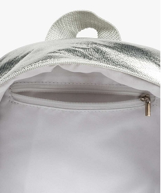 sac a dos fille en matiere brillante avec motif chat gris sacs et cartablesA605101_3