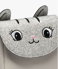 sac fille avec rabat a paillettes avec motif chat gris sacs et cartablesA605601_3