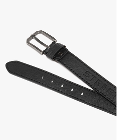 ceinture en matiere grainee avec inscription gravee homme noir standardA606601_4