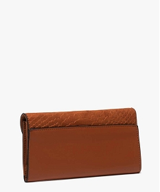 portefeuille femme a rabat en velours texture brun porte-monnaie et portefeuillesA608201_2