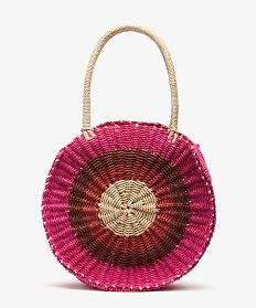 sac femme en paille forme ronde rose cabas - grand volumeA609801_1