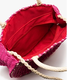 sac femme en paille forme ronde rose cabas - grand volumeA609801_3
