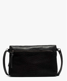 sac femme avec devant texture et fermeture zippee noir sacs bandouliereA611601_1