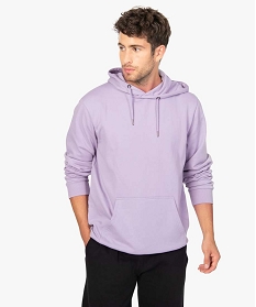 sweat homme a capuche avec poche kangourou violetA619901_2