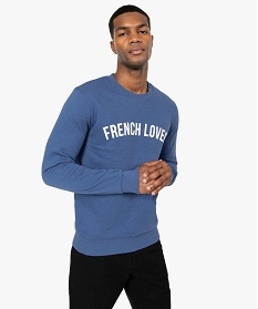 sweat homme avec inscription et col fantaisie bleuA620701_1