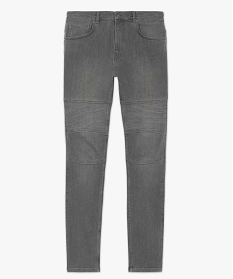 jean homme coupe slim avec empiecements surpiques sur les cuisses gris jeansA622001_4