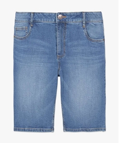 bermuda homme en jean stretch effet delave bleu shorts en jeanA622501_4