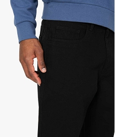 pantalon homme 5 poches coupe regular en toile unie noirA623201_2